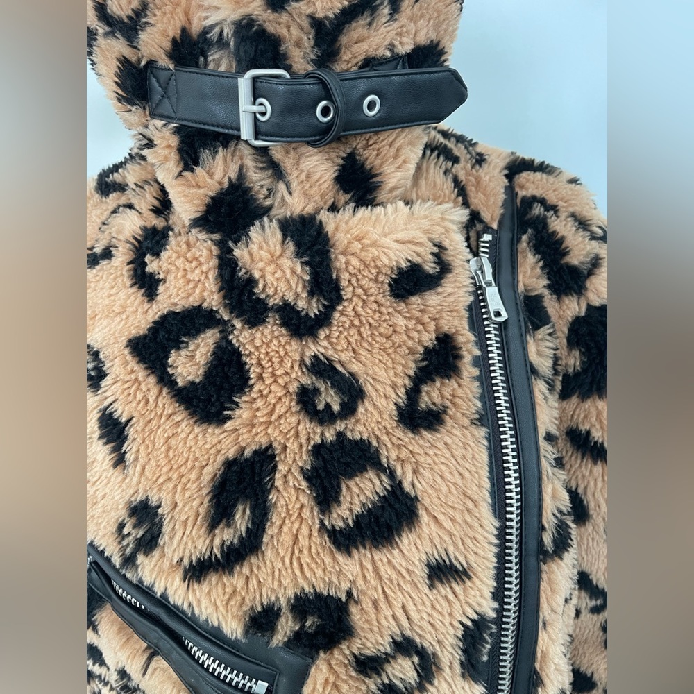 Avec Les Filles Faux Fur Moto Teddy Jacket - Picture 8 of 16